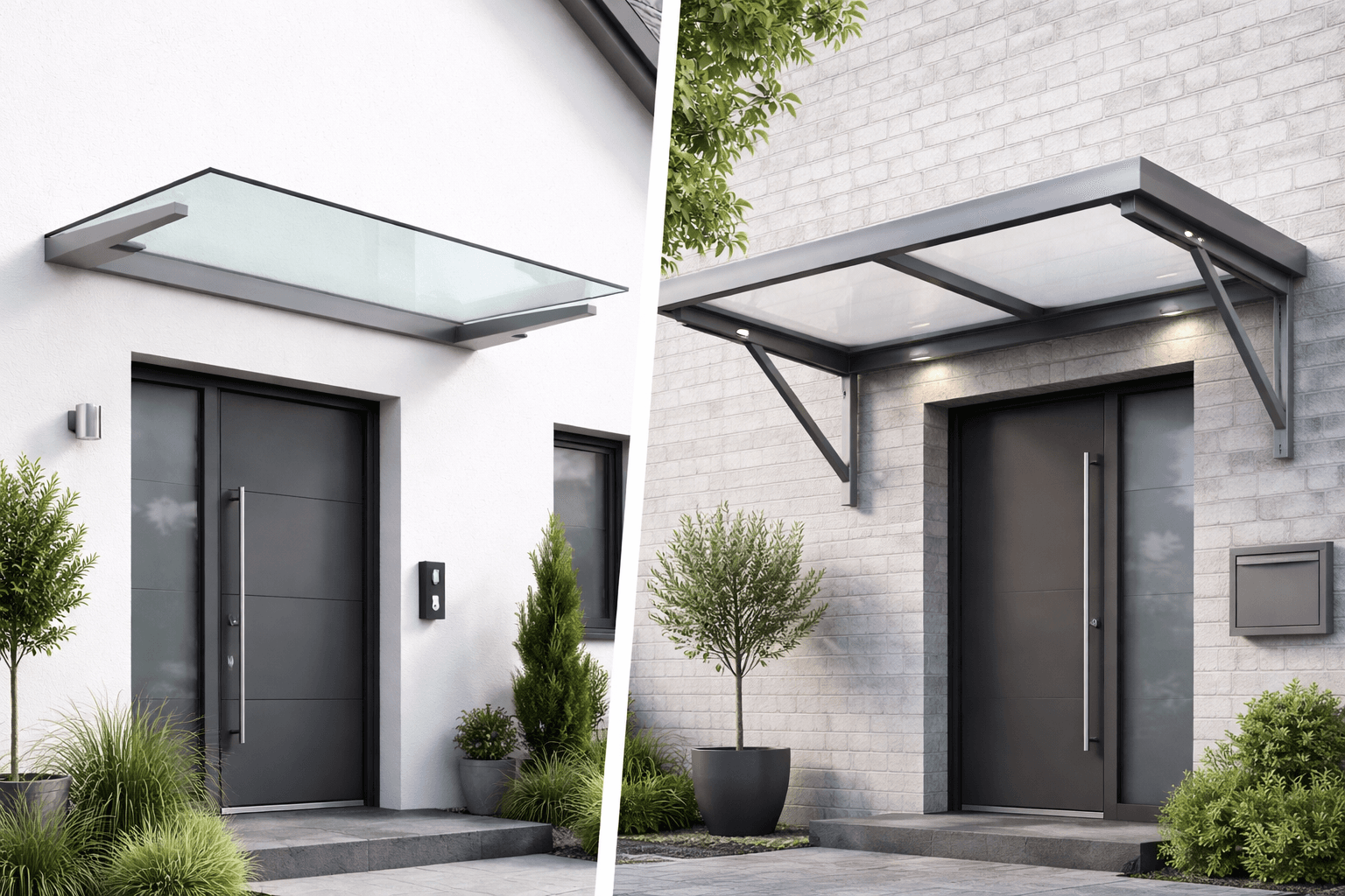 Freistehendes Glasvordach oder klassisches Vordach – welche Lösung passt besser zum Eingang?