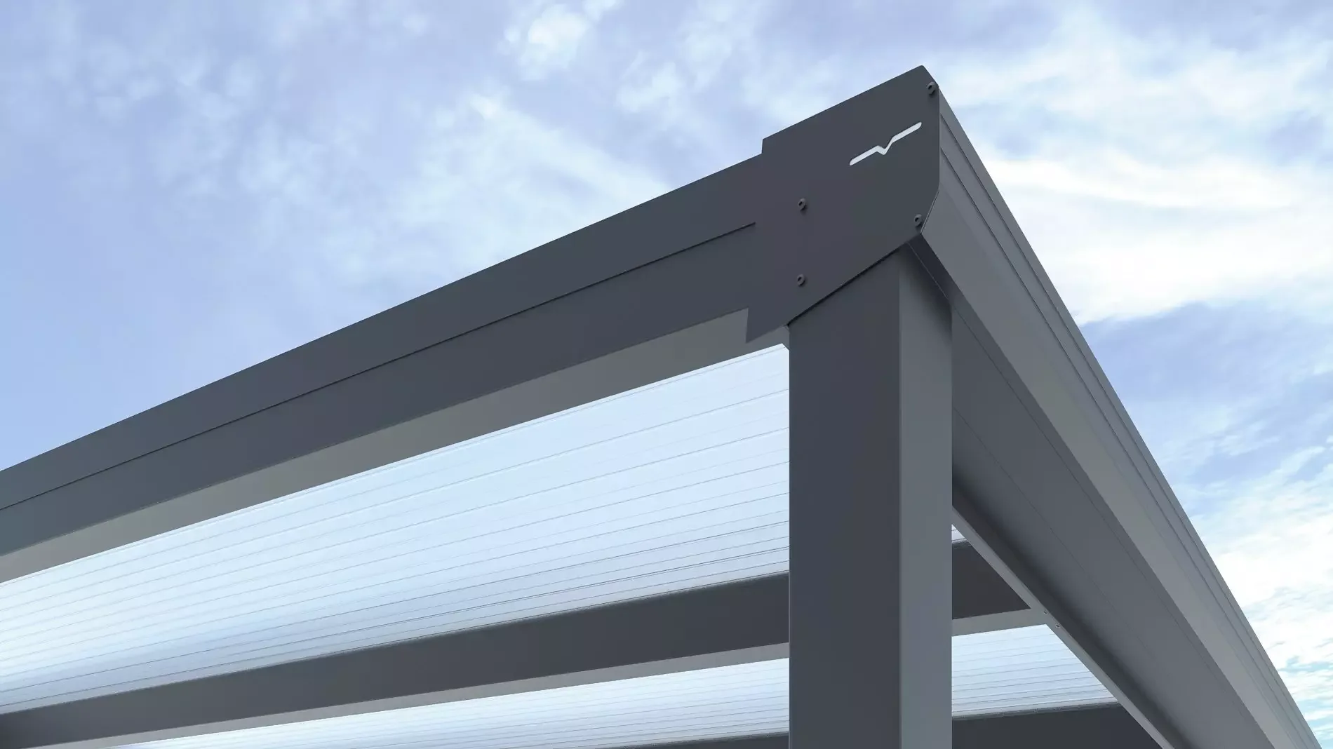 Terrassenüberdachung mit Polycarbonat 16 mm opal als Dacheindeckung